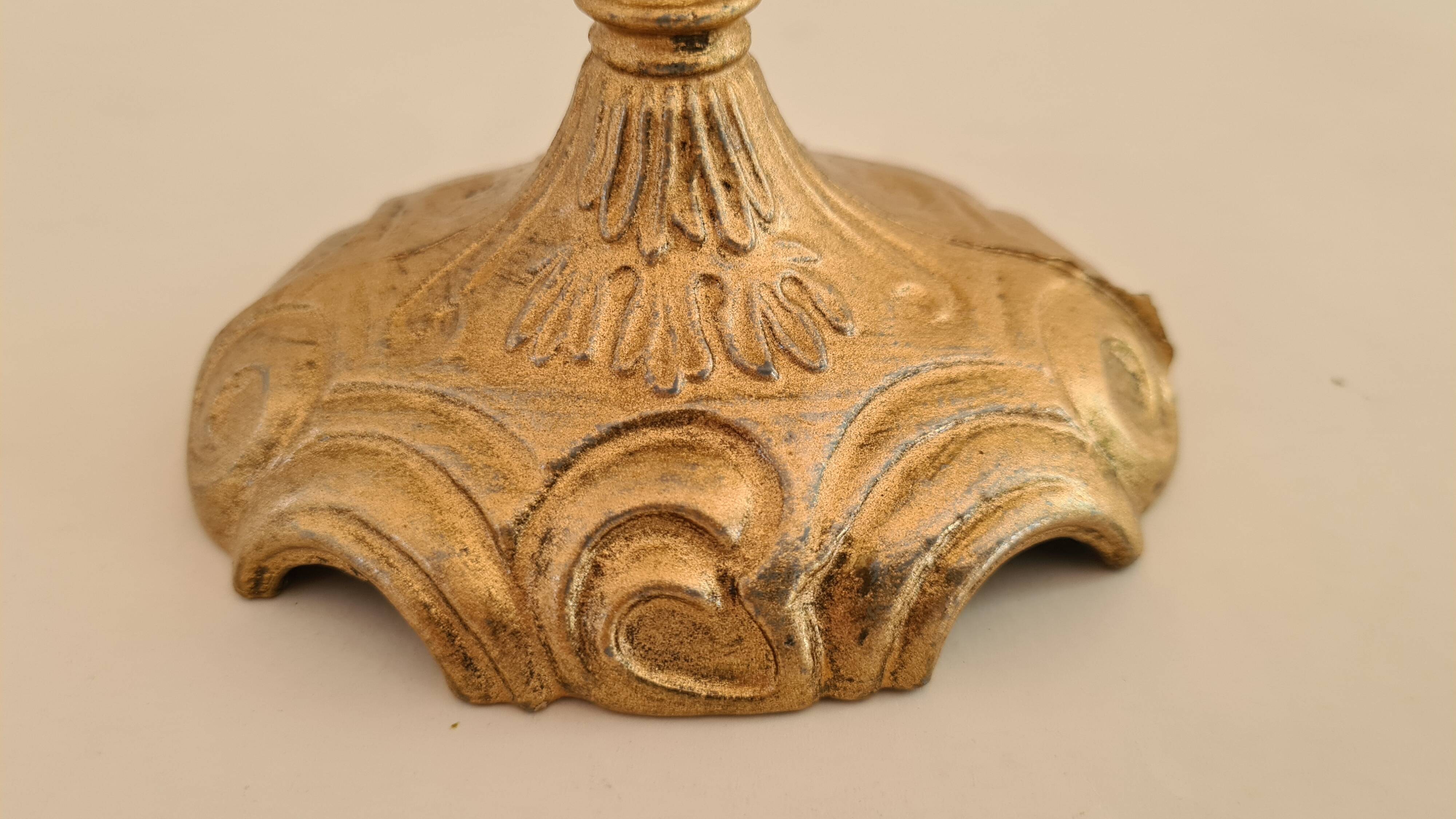 "Cherub" gilded brass candlestick