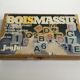 Ancient wooden toy cubes alphabet, figures and pictures