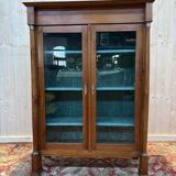 Empire style cherry wood display cabinet/bookcase