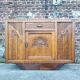 Art Deco buffet with marble top, antique china cabinet.