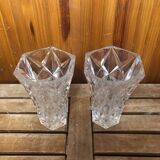 Pair of vintage cut crystal vase #a530