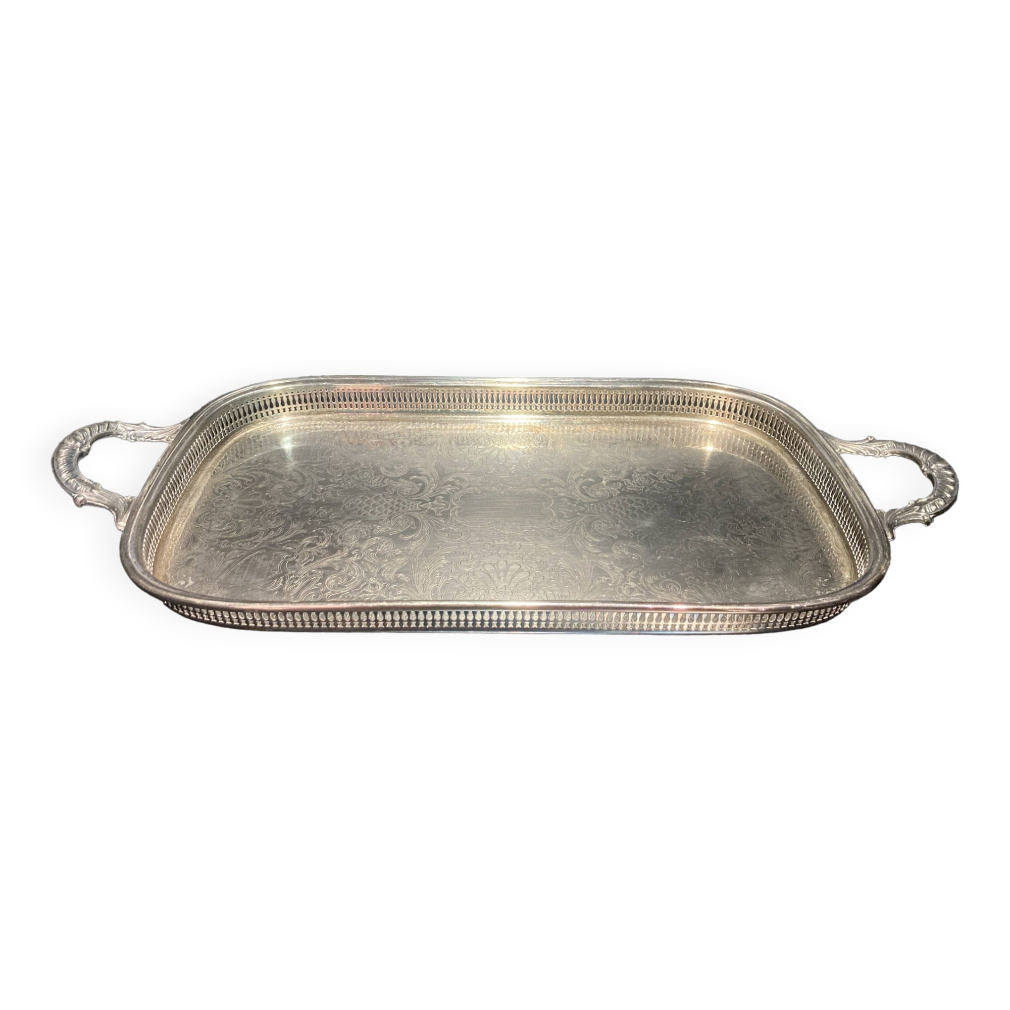 Silver metal tray