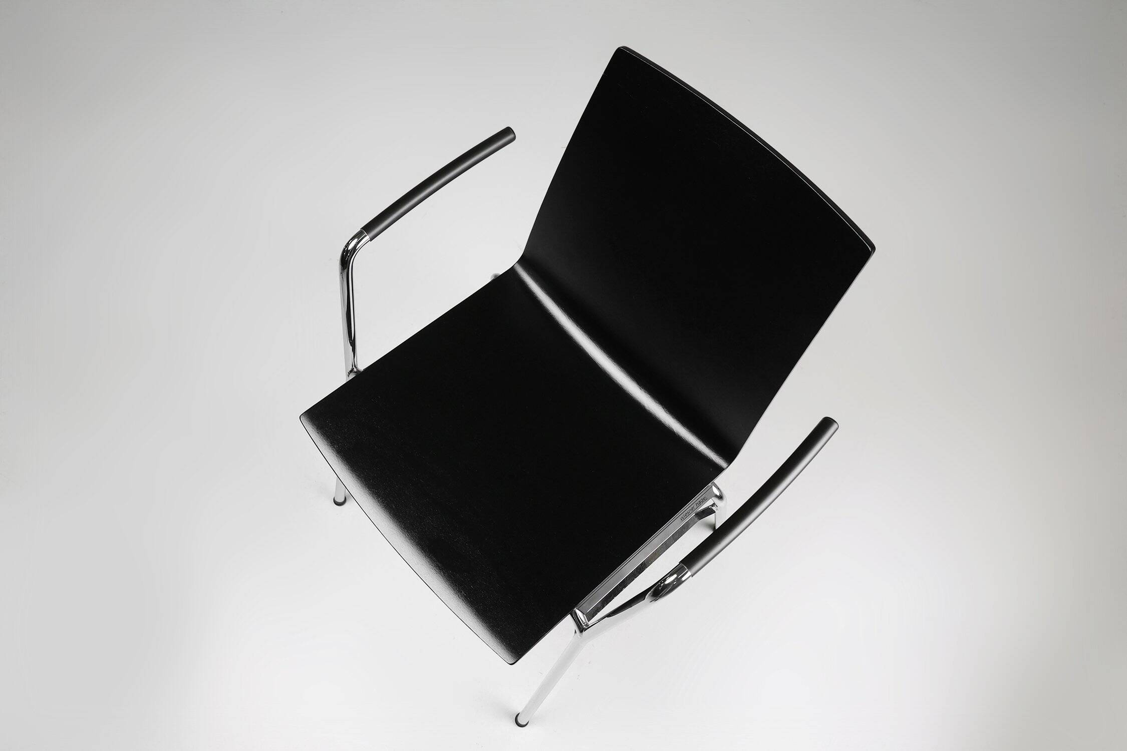 Mid-Century Modern Black Chair in with Armrests, Belgium