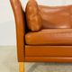 Vintage retro danish mogens hansen 2 person cognac leather sofa