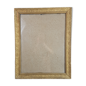 Old Frame Wood - Gild stucco decoration ancoly flowers 59X47 cm leafing 51.9x39.9 cm SB115