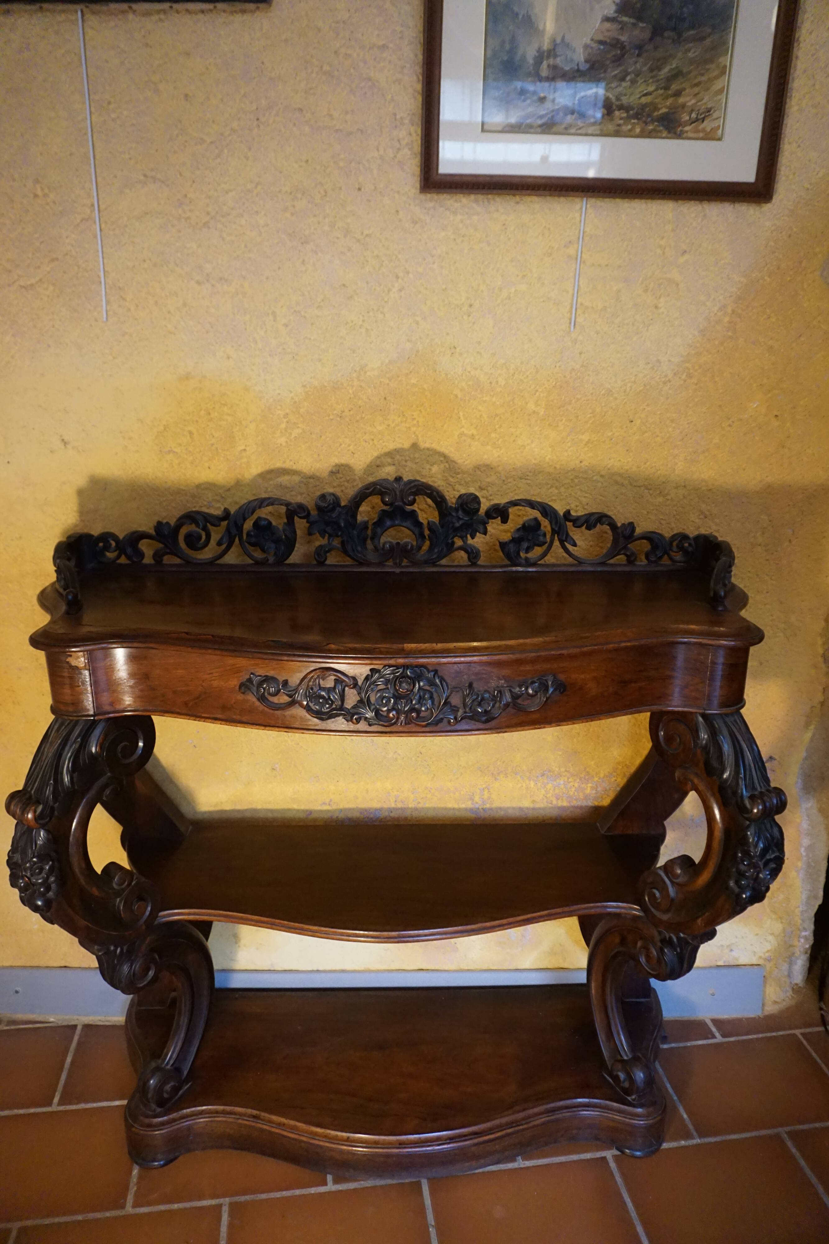 Mahogany console from around 1860.