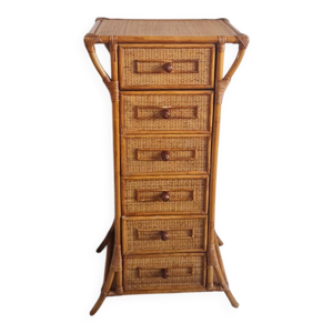 Commode en rotin circa