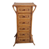 Rattan chest of drawers from the 1970s.
