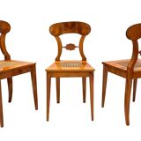 Biedermeier Board Chairs in Cherry Veneer and Mesh, Vienna, 1830s, Set of 6