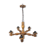 Rustic wooden chandelier - 5 fires - seaside