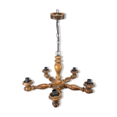 Lustre rustique en bois 5 feux bord de mer
