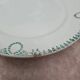Set of 4 antique plates, Terre de fer Saint-Amand, green decoration.