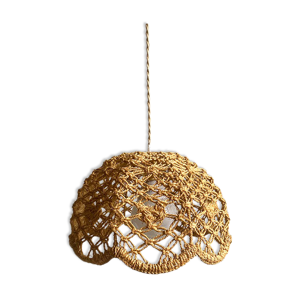 suspension globe en corde macramé