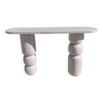 Natural travertine console table