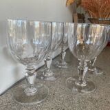 Set of 6 large Baccarat crystal wine glasses, balloon model