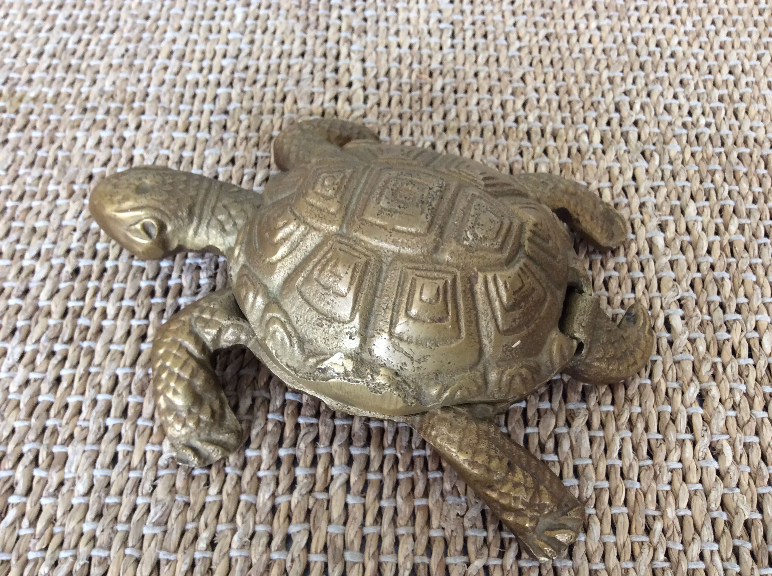 Golden metal turtle