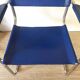 Office chair in blue imitation leather and chrome metal, Matteo Grassi style