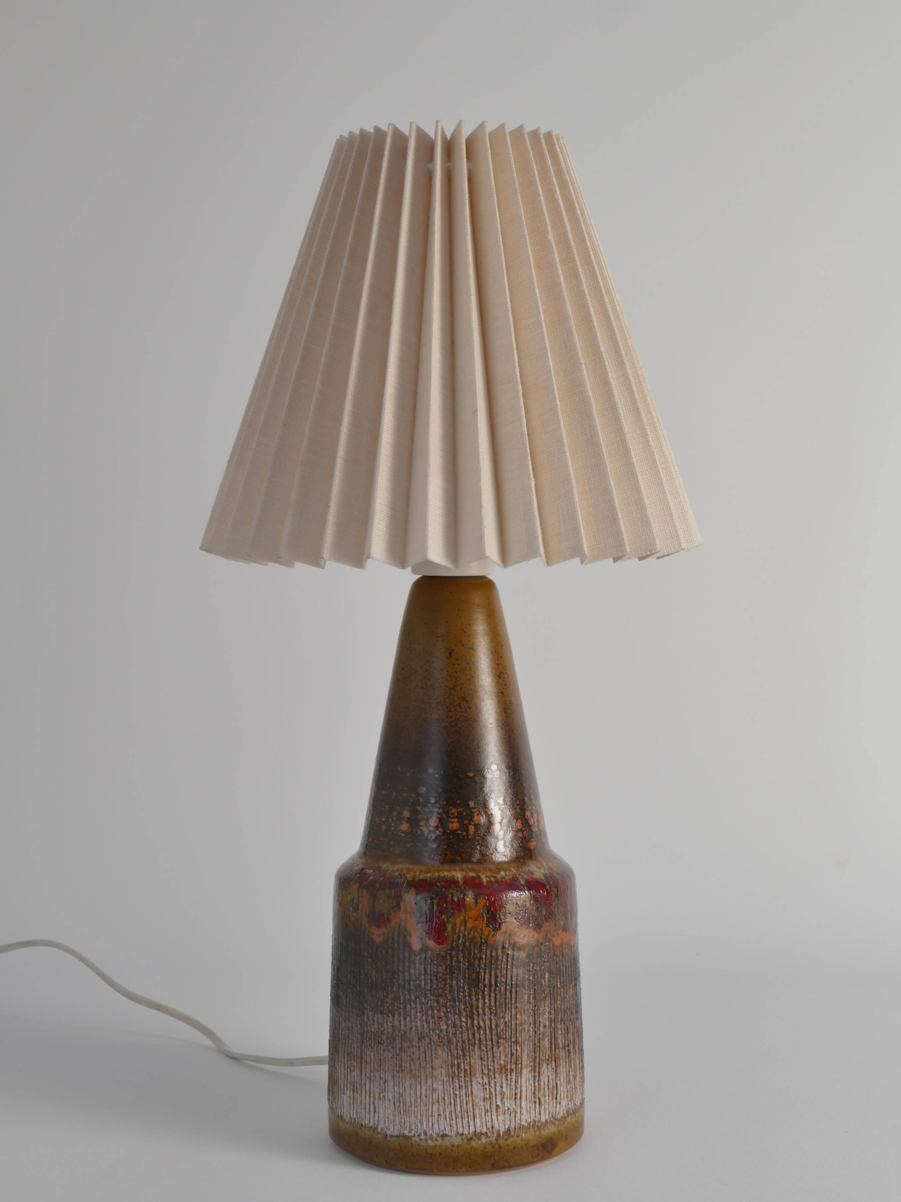 Unique Scandinavian Modern Brutalist Ceramic Table Lamp by Tilgmans, Sweden
