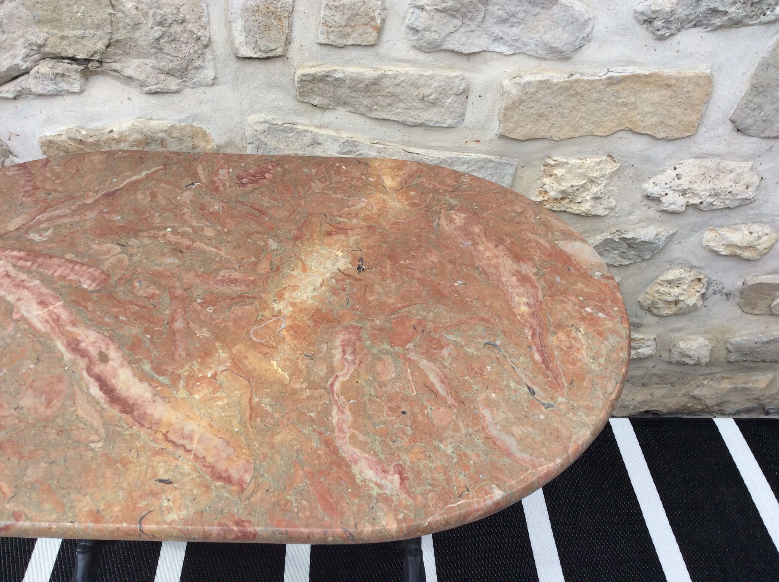 Marble oval bistro table