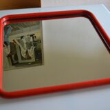 80s red post-modernist mirror dim: 60 x 60 cm