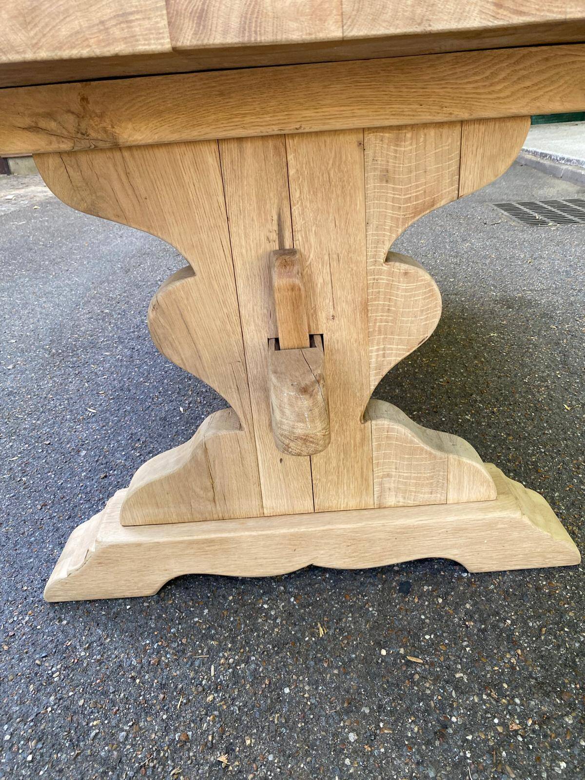 Large stripped solid oak monastery table – 200 cm