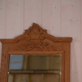 Art Deco 1930s solid oak carved mirror