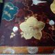 Lacquered wooden jewelry box / box with butterfly and landscape decoration