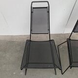 Set of vintage postmodern metal accent chairs by Rolf Rahmlow, 1980s.