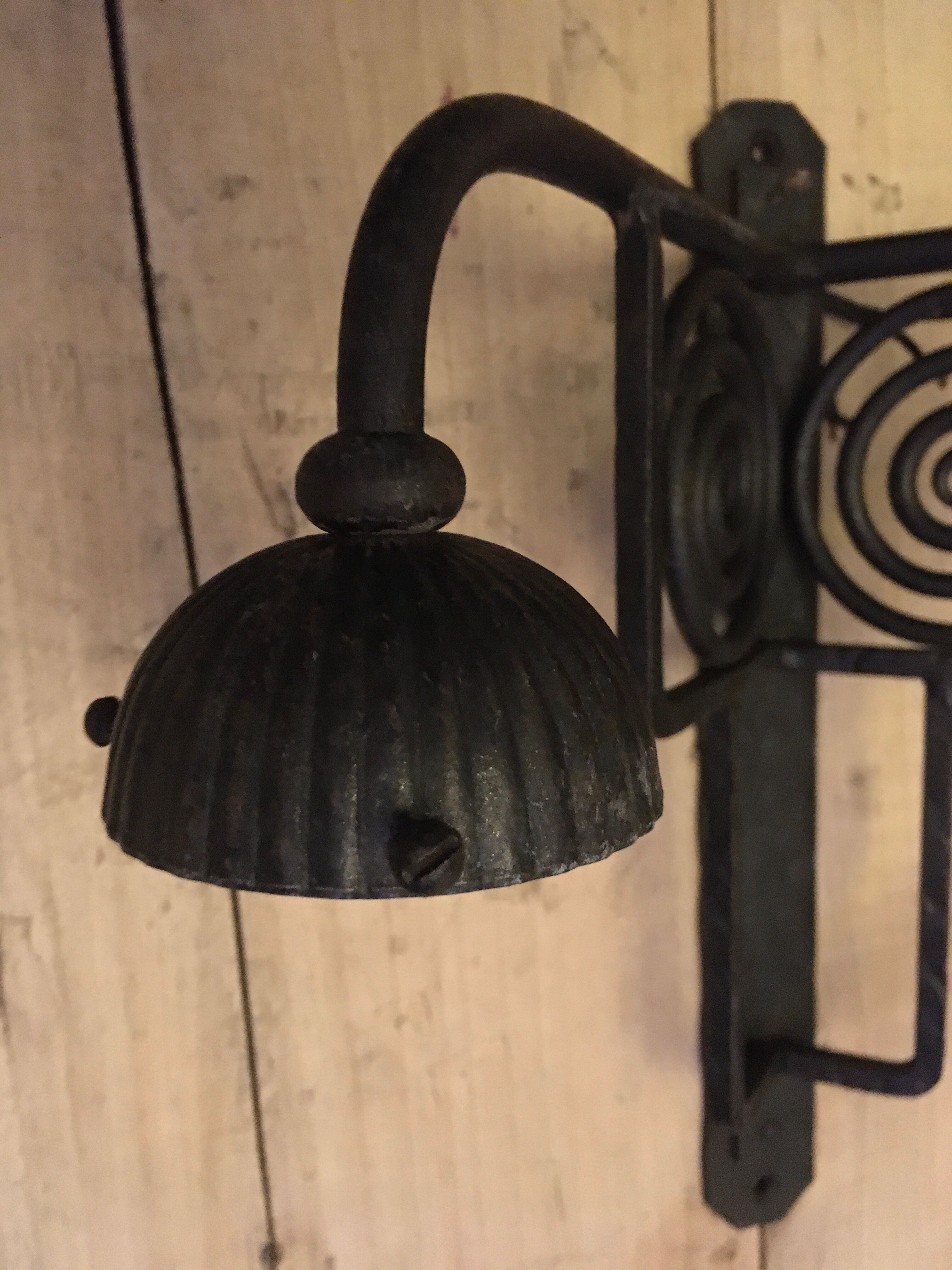 Wrought iron wall lamp