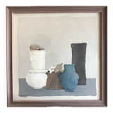 Alain ozanne, contemporary artist. still life. acrylic and gouache.