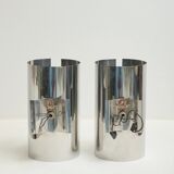Pair of chrome wall lights with slits, 1970s