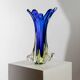 XXL Vase Fratelli Toso - blue Murano glass, Italy, 1970s