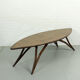 Mid century style curved american nut coffee table