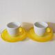 Set de 2 tasses à expresso jaunes Guzzini avec soucoupes