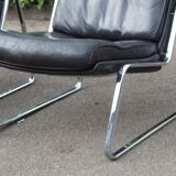 Paire de fauteuils Lange Drabert en cuir 1970