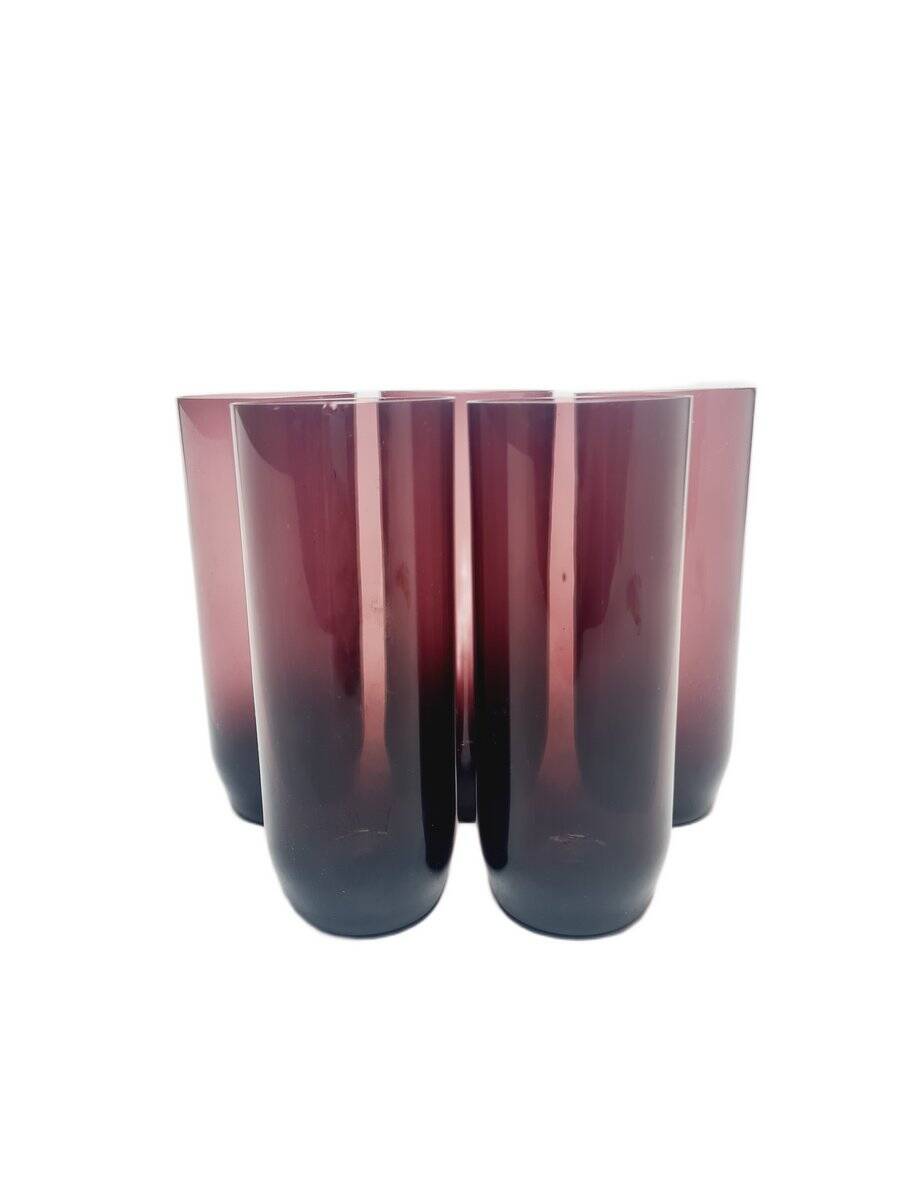Postmodern cocktail glasses for Krosno Glassworks, Poland, 1970s, set of 5