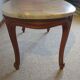 Oval coffee table - carved wood - white veined marble - Regency / Louis XV style