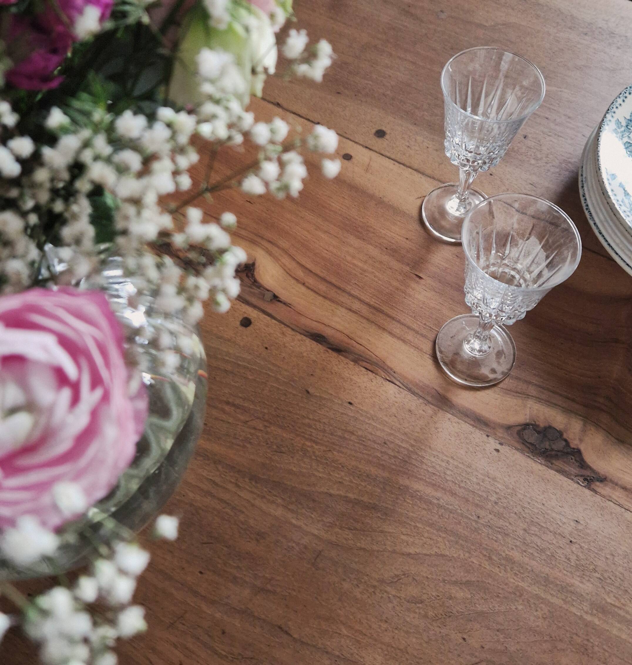 Old and beautiful solid walnut table.