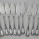 Ercuis Louis XV floral, 12 fish cutlery sets, 24 pieces in silver-plated metal.