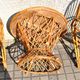 Vintage balcony garden furniture armchairs and table bamboo and rattan 1960