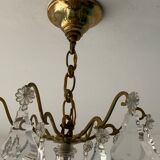 Bronze chandelier and crystal tassels, Louis XVI style