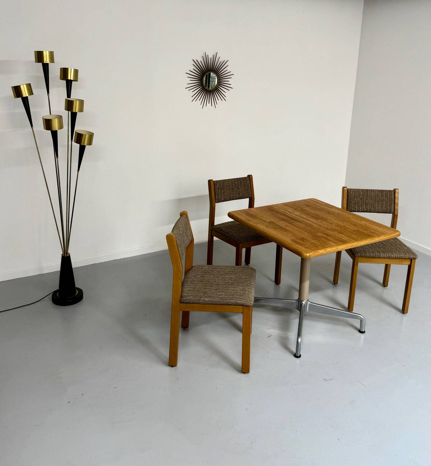 Belform small wooden and metal dining table from the 80s