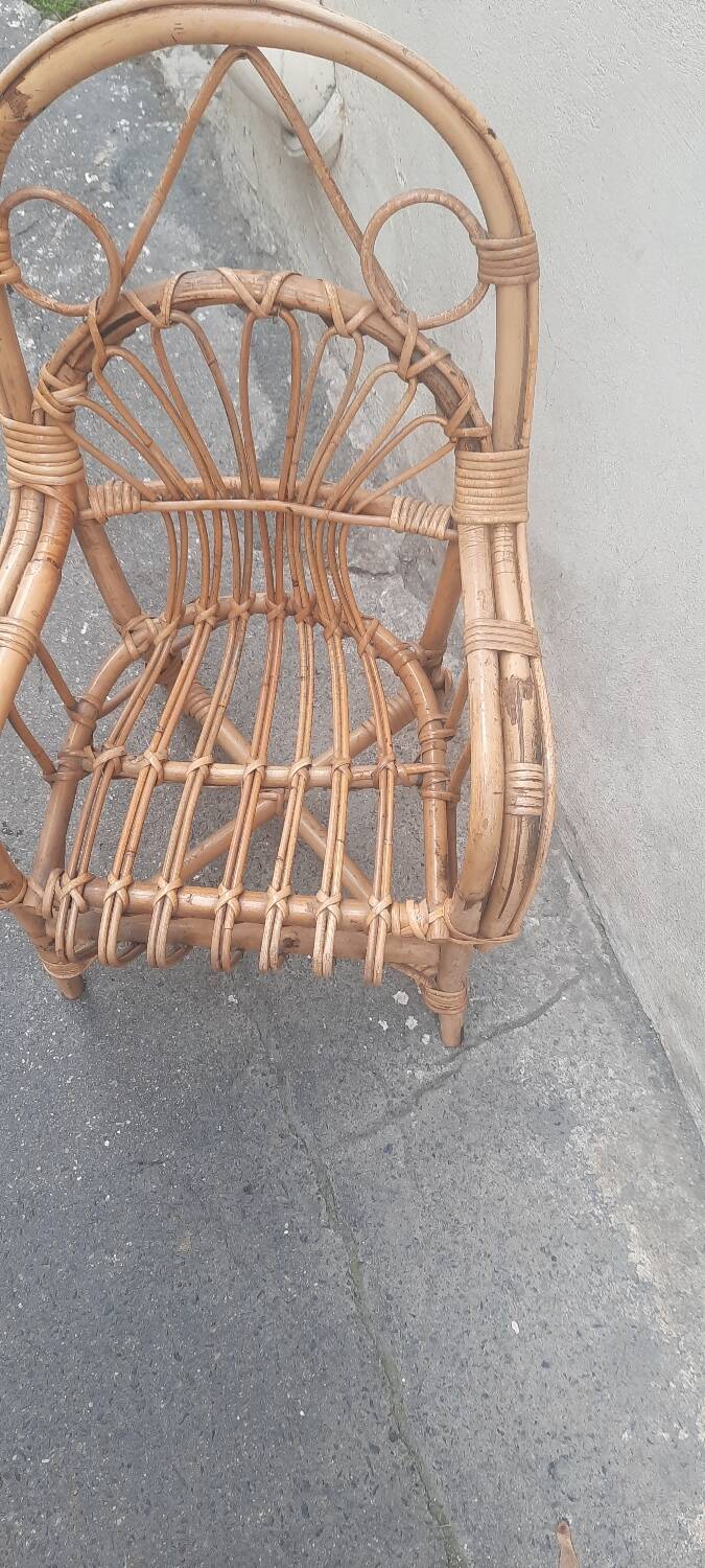 Rattan children's armchair