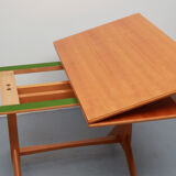 1950s coffeetable in cherrywood, adjustable in height