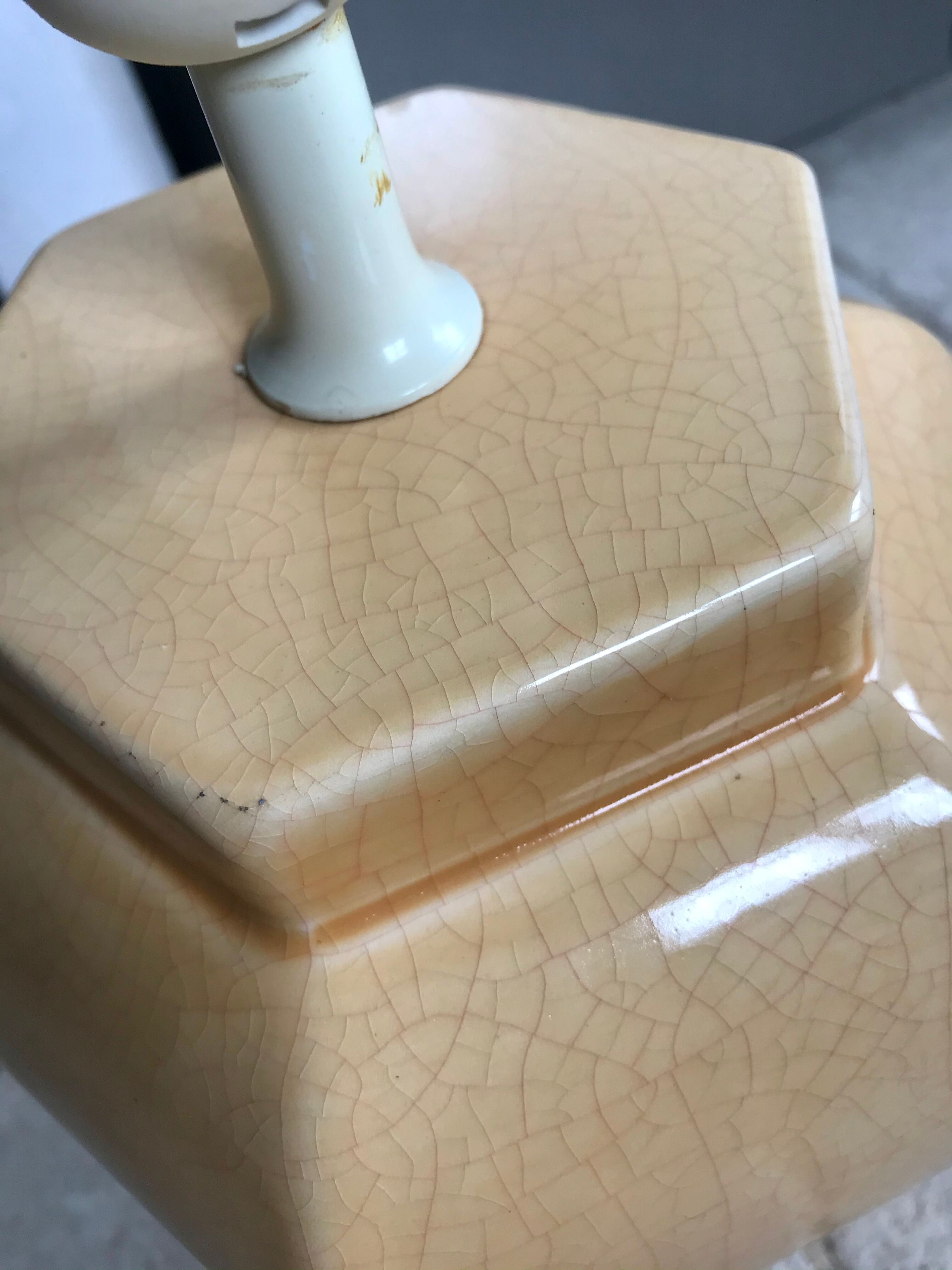 Vintage cracked ceramic lamp base