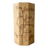 Octagonal vase by Raymonde Leduc, herbarium decoration, circa 1970