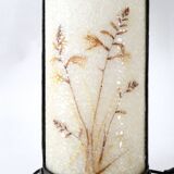 Wrought iron lamp and Perspex lampshade with herbarium decor