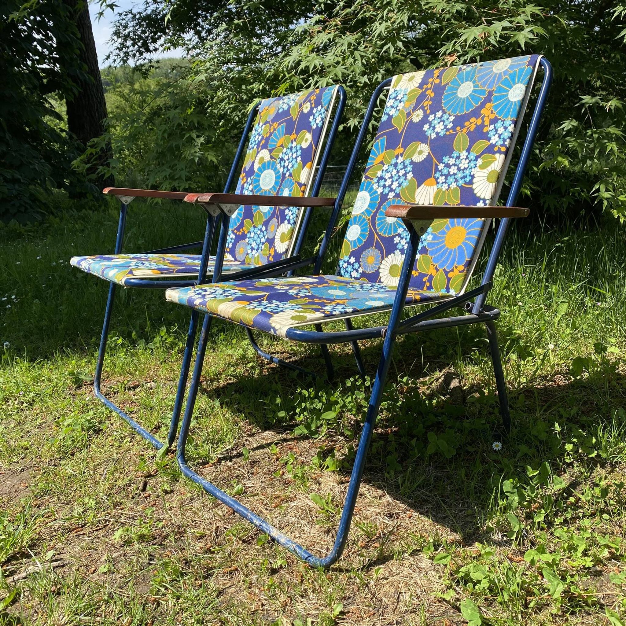 1970s folding camping chairs, garden chairs