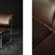 Vintage Mid-Century German Modern 2-Seater Brown Steel Frame Lounge Sofa