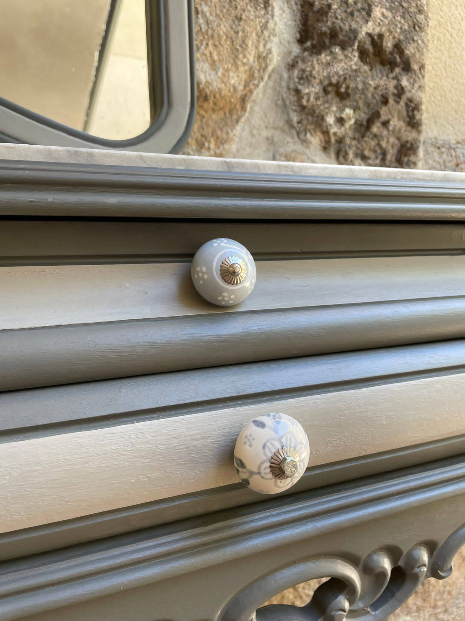 Baroque marble mirror console